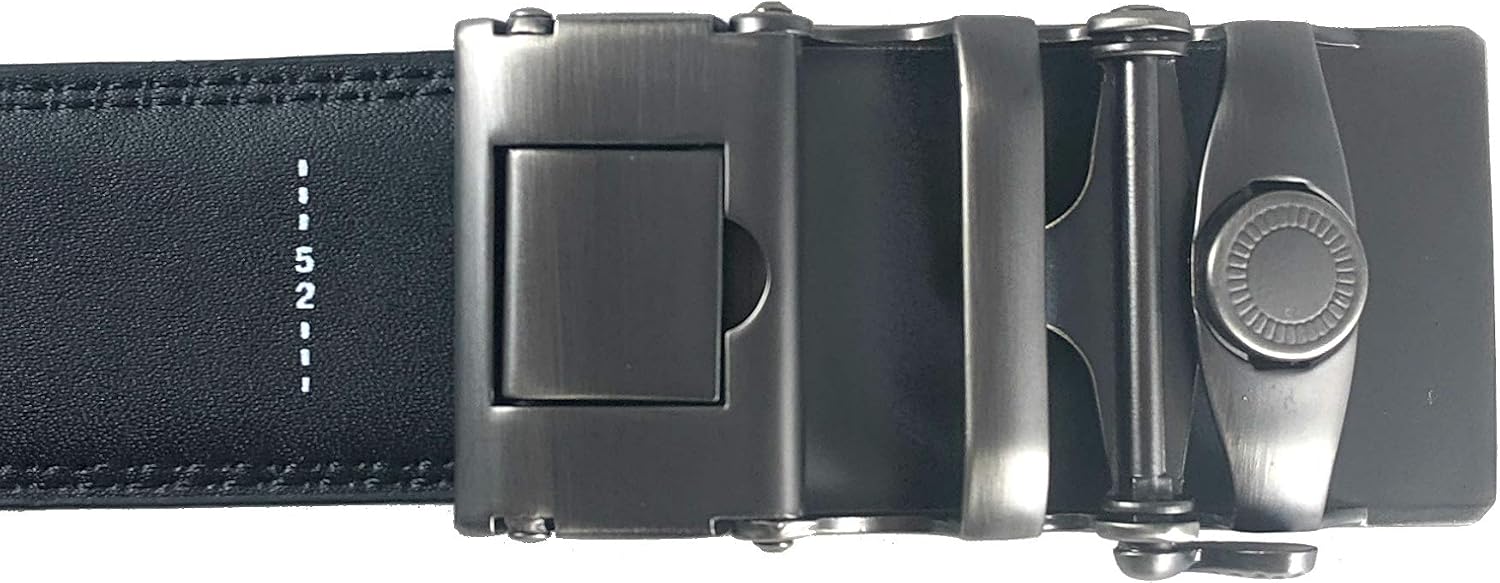 BESTA Men's Ratchet Belt, Real Leather Strap with Automatic Slide Buckle, Adjustable Dress Belt in Gift Box