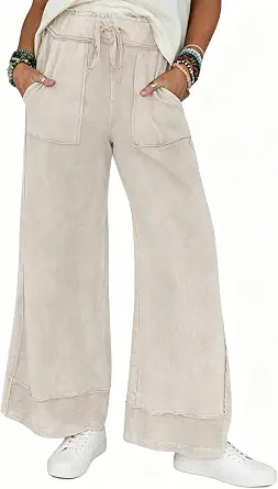 Athlisan Women's Casual Wide Leg Sweatpants with Pockets