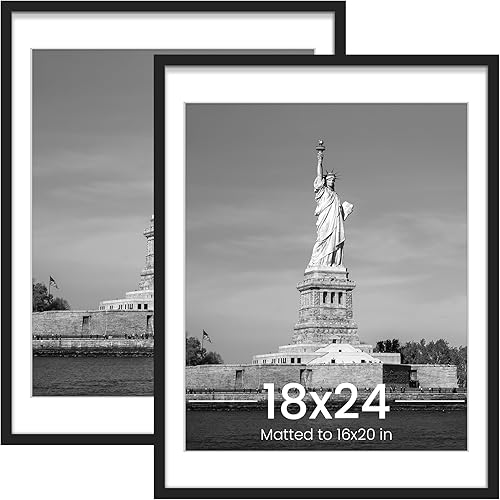 Miniatura 15 de ENJOYBASICS - Marco de fotos de 30.5 x 45.7 cm, marco negro de póster, exhibe fotos de 27.9 x 43 cm con paspartú, o sin paspartú de 30.5 x 45.7 cm