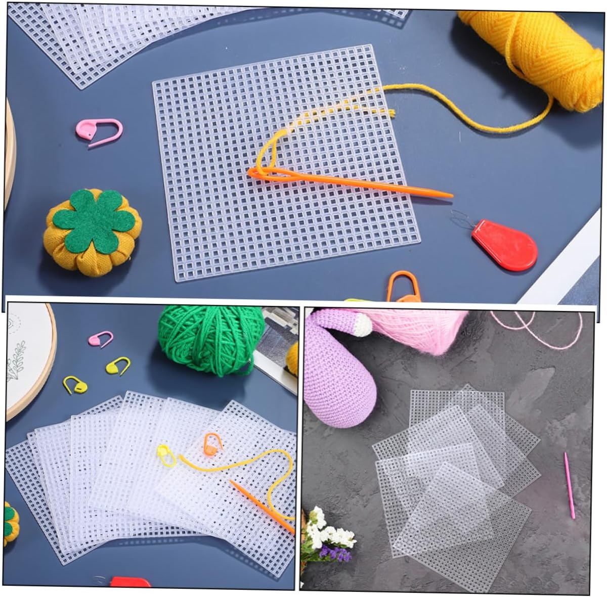 10Pcs Plastic Canvas Mesh Sheets Gridded Plastic Mesh for Needlework Embroidery DIY Crafts Knit and Crochet Projects Durable and Lightweight Design