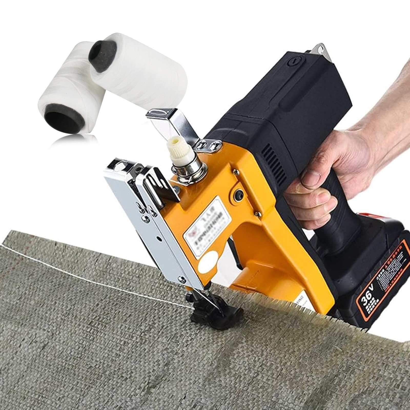 JKJZSALJ Handheld Sack Stitching Tool 21 V/36 V,With Automatic Cutting Blade,190 W/260 W Automatic Bag Stitcher Rechargeable,For Burlap Sack, Feed Sacks,190W-36V