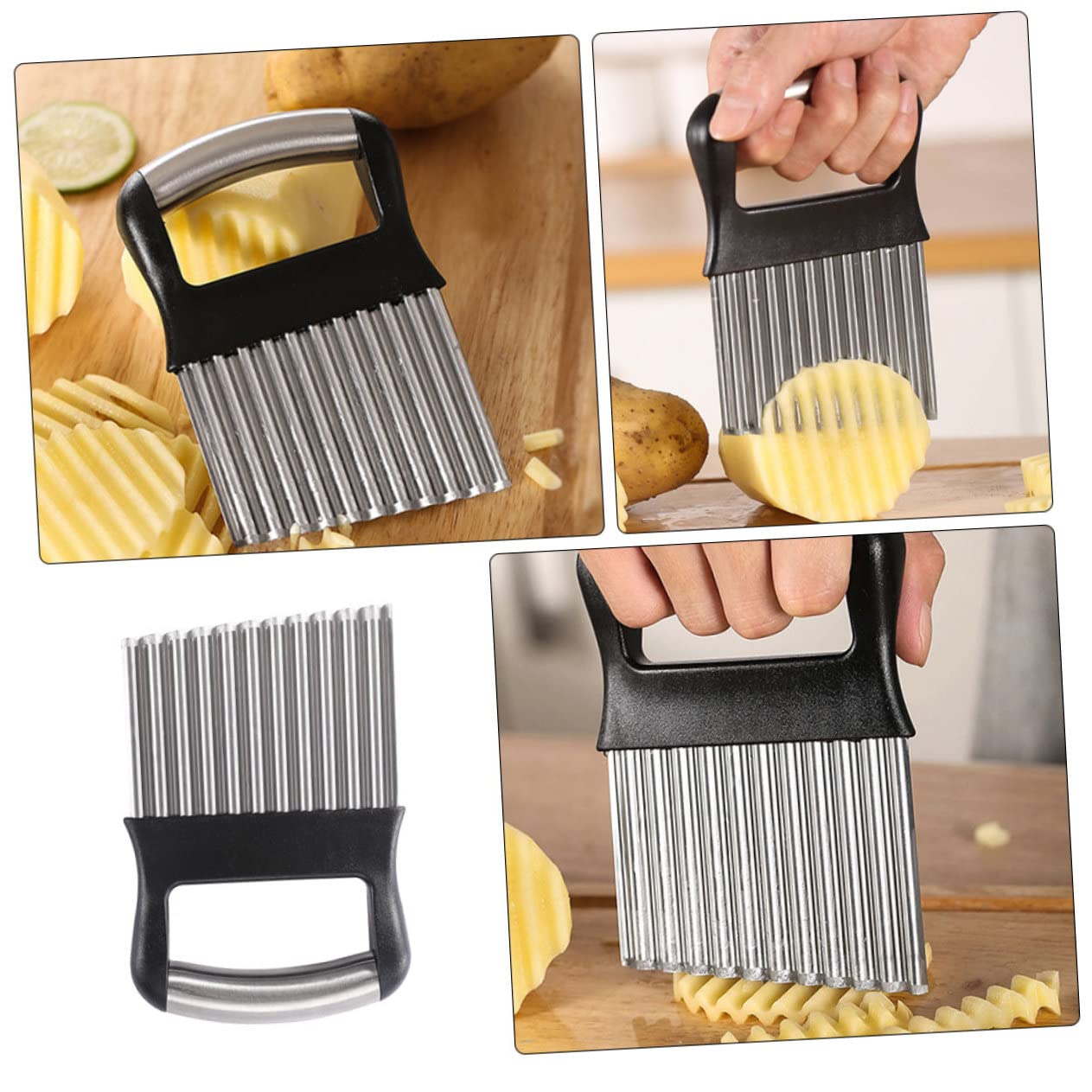 Tagliapatate Ondulato In Acciaio Inox - Affettatrice Per Patate, Verdure E Chips