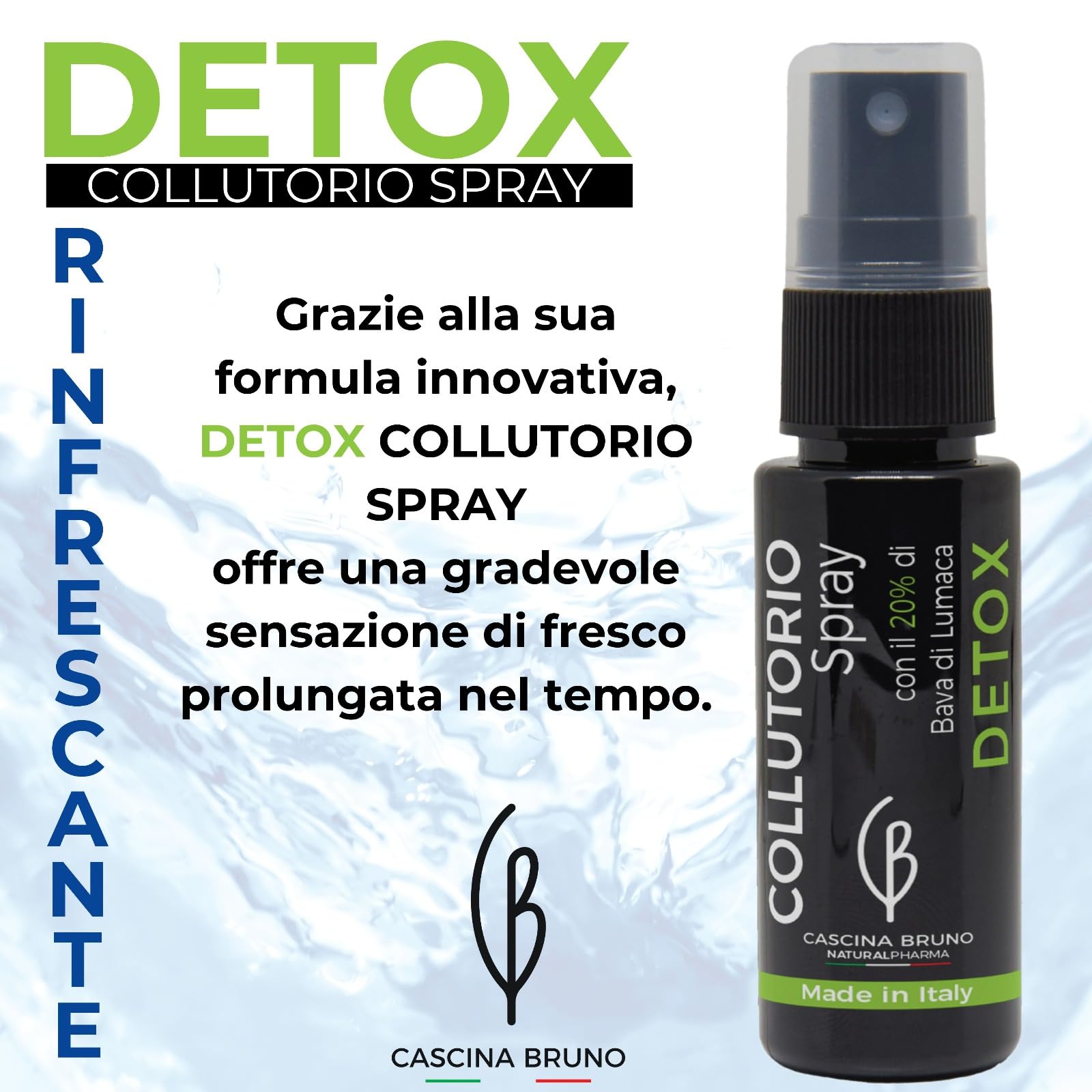 Bain de bouche Detox Kleaner Anti-THC Spray 30 ml Fabriqué en Italie