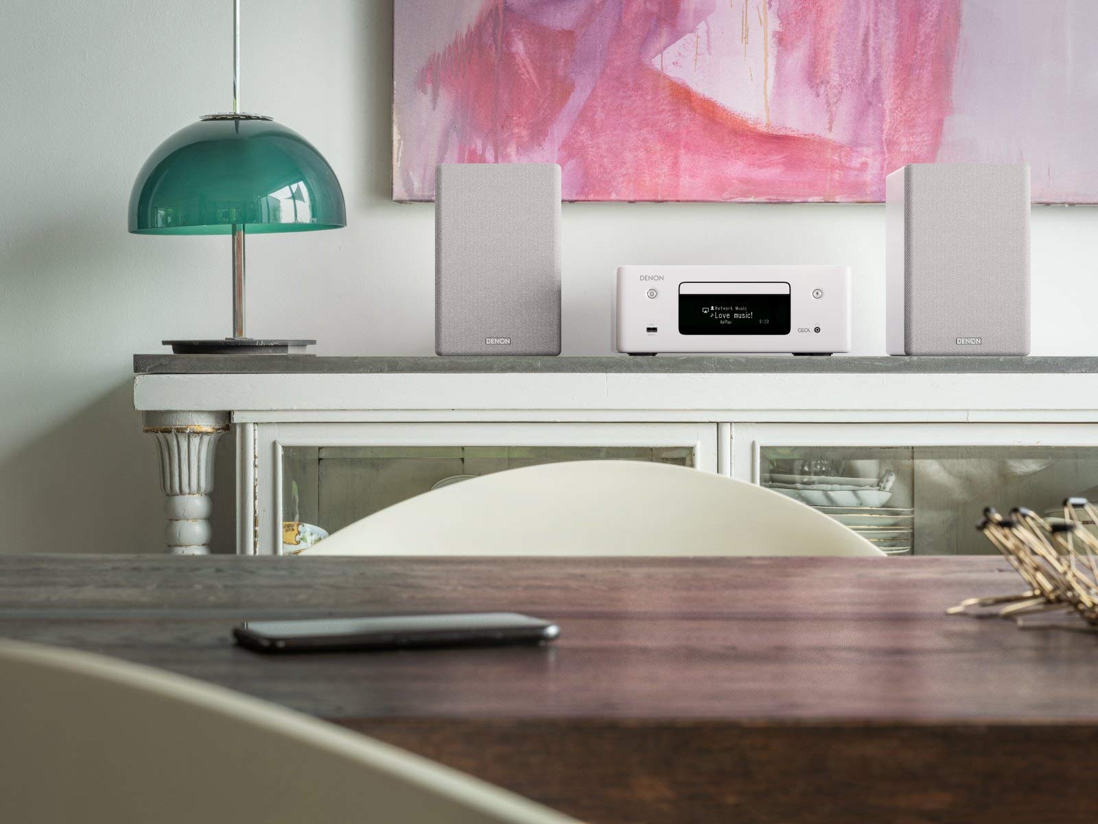 Denon CEOL N-10 Kompaktanlage, HiFi Verstärker mit 2-Wege Lautsprechern, CD-Player, Internetradio, Musikstreaming, HEOS Multiroom, Bluetooth, WLAN, AirPlay 2, Alexa Kompatibel, 2 Optische TV-Eingänge