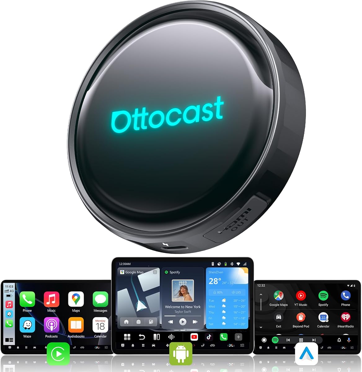 OTTOCAST P3 Pro CarPlay AI Box – Kabelloses CarPlay & Android Auto