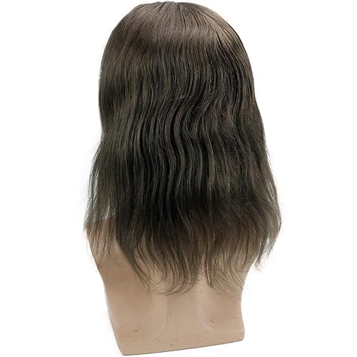 Miniatura 4 de Dreambeauty Pelo largo de 12 pulgadas para hombre, extensiones de pelo de 10 x 8 pulgadas para hombres, sistema de reemplazo de cabello humano