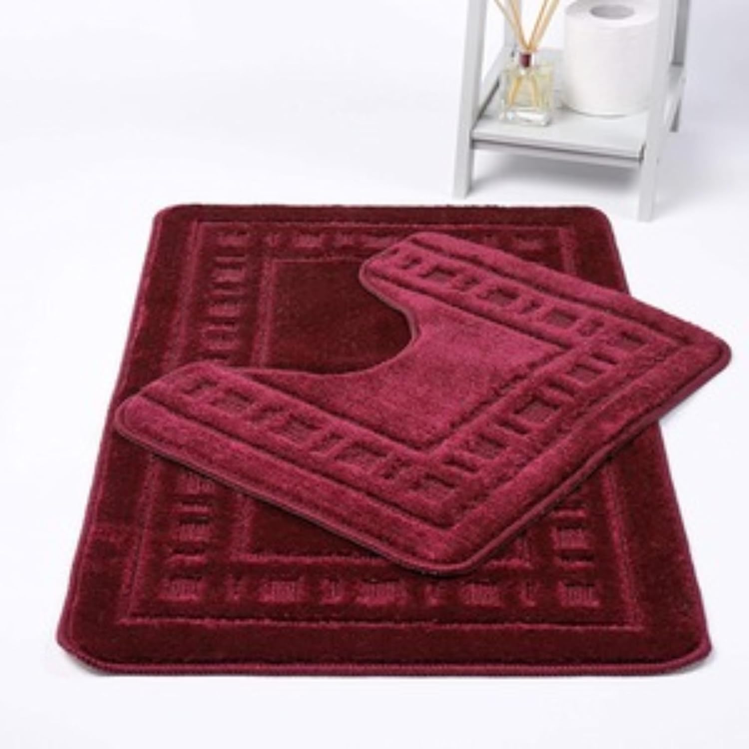 Paradise Products Bath Mat Set - New Greek Rug Style, 2-Piece Non-slip ...