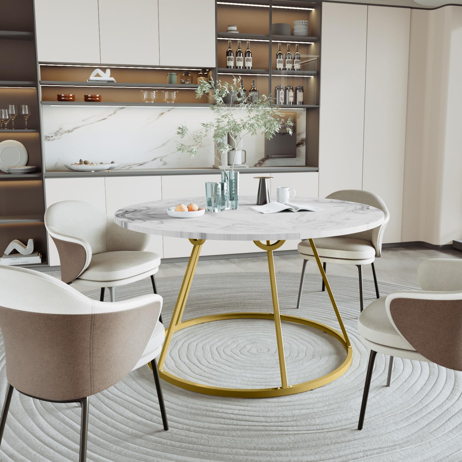 Wayfair Round Table 47 Inch 47-Inch Round Dining Table For 6 – Modern ...
