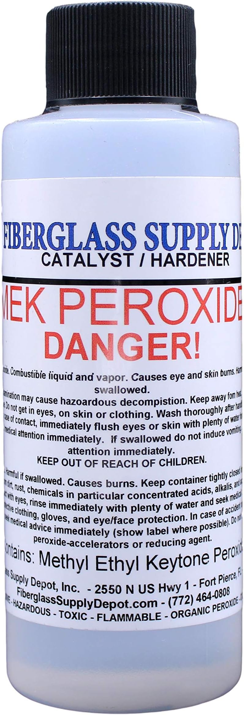 Fiberglass Supply Depot Mek Peroxide Catalyst 4oz Clear