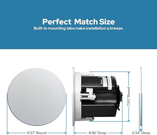 Miniatura 6 de HiVi-Swans VQ5A - Altavoces de techo de 5 pulgadas, montaje empotrado, 2 vías, perfecto para oficina, suppermarket, sala de reuniones, sala de estar