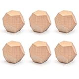 MineIdea Unfinished Wood Crafts Dice, 6 Pack DIY Wooden Dices 12 Sided Blank Wood Dices, Create Your Own Game Dices for DIY Projects, Play Games - 1.2 Inch