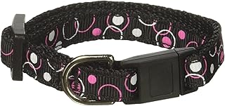 Mirage Pet Products Retro Nylon Ribbon Cat Safety Collar, Black