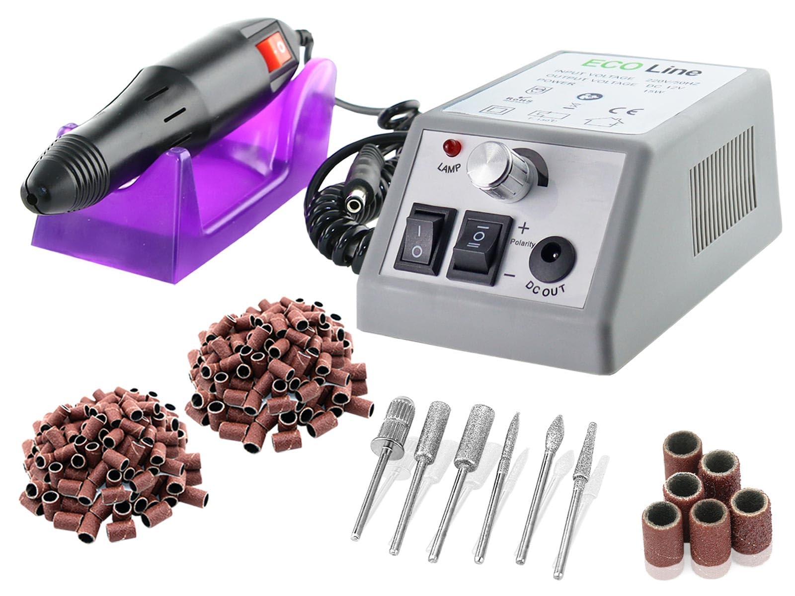 Pediküre Set Elektrische Fuß Hornhautfeile mit 300 groben Schleifhülsen | Fußpflegegerät mit Diamantschleifern Pediküre Nagelfräser Nagelschleifer Elektrische Nagelfeile für eine perfekte Nagelpflege