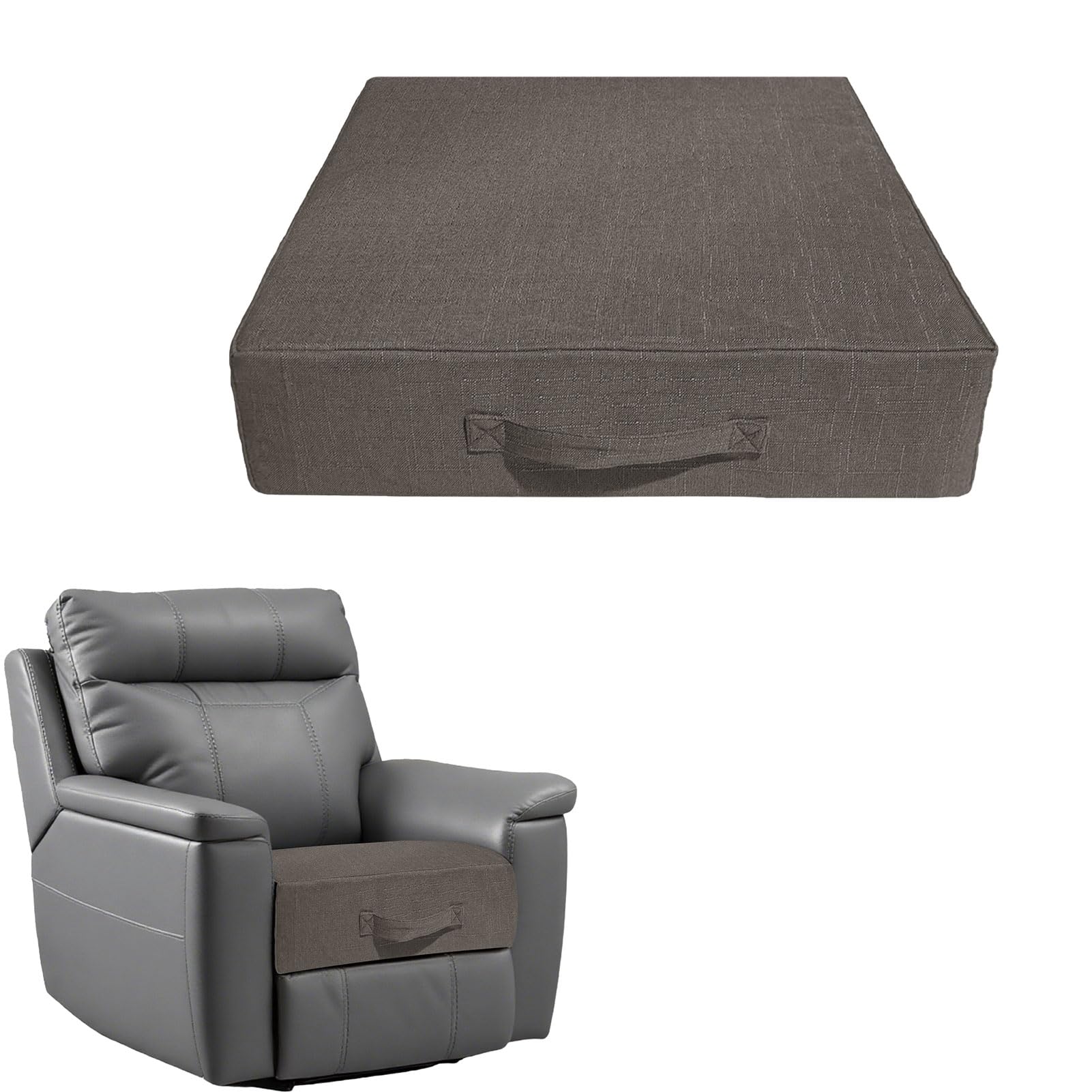 Recliner Cushion for Elderly, 20'' x 20'' x 5" Thick for Seniors Recliners Booster Seat Cushions High-Density Foam Couch, Chairs Support Pad Relief Pain Pressure (Gray)-image-49