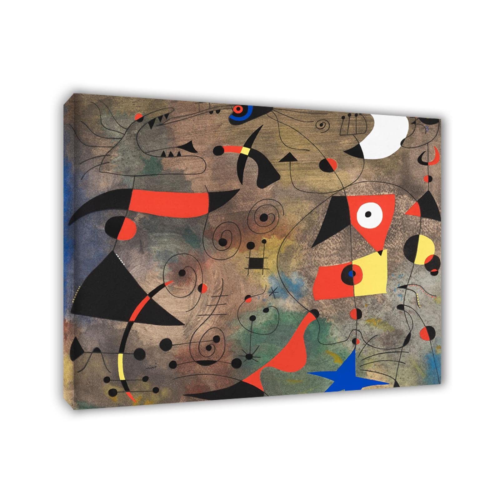 Joan Miro płótno sztuka ścienna słynne abstrakcyjne obrazy nadruk na płótnie (kobieta i ptak, 1959) reprodukcja sztuka plakat gotowy do powieszenia Joan Miro obraz do salonu dekoracja 30 x 40 cm w ramie