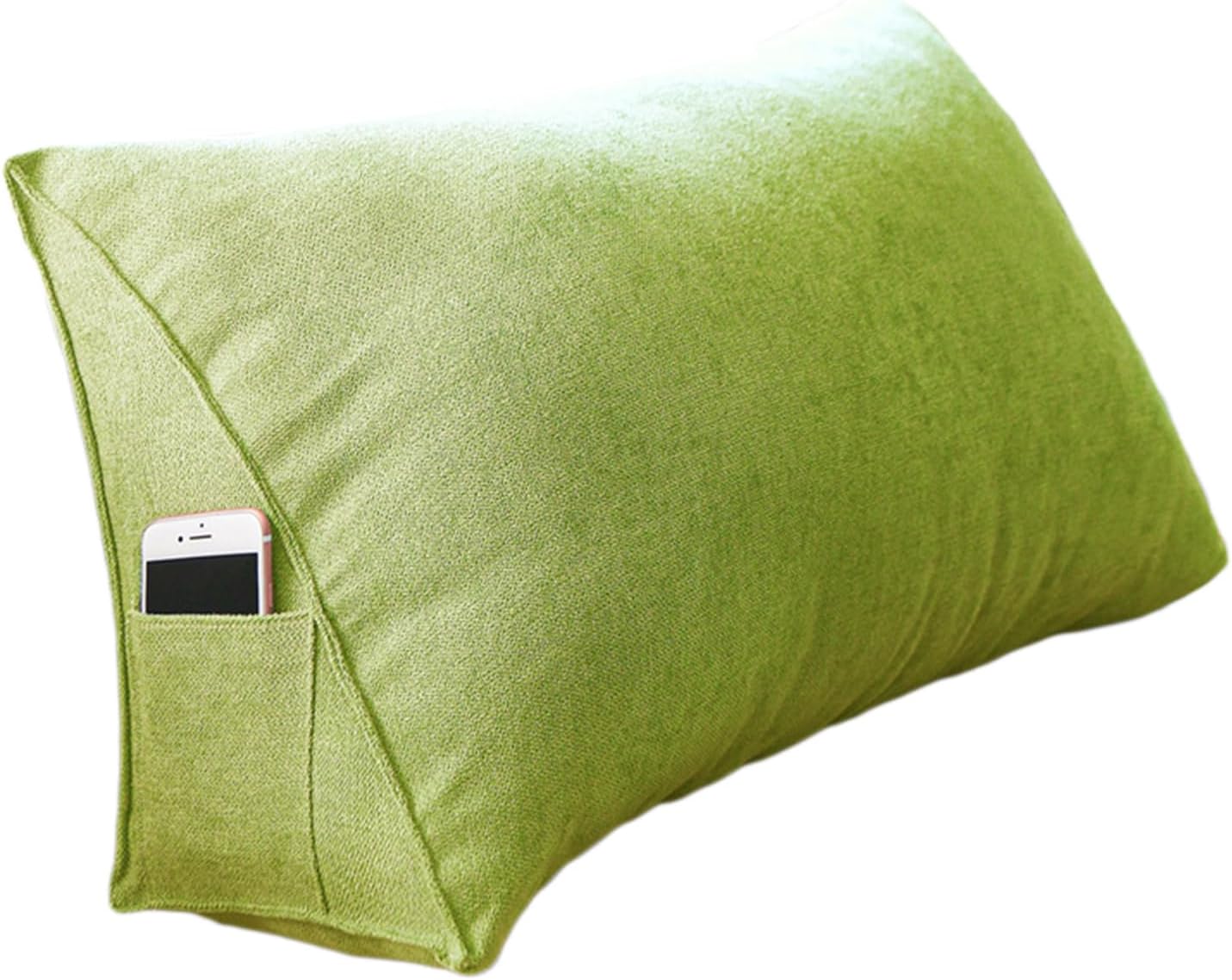 Triangular Reading Pillows, Triangle Lumbar Pillows,Bedside Headboard Wedge Reading Pillow, Removable and Washable, for Reading, Gaming,Sea Blue,100 * 35 * 20cm
