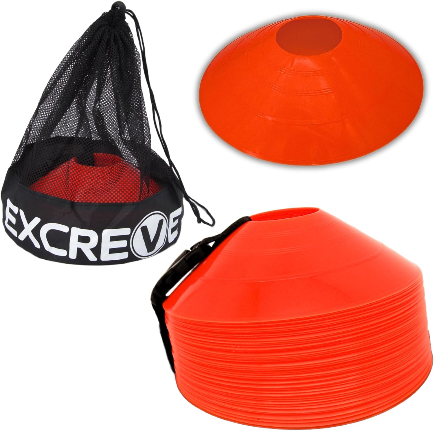Agility Soccer Cones with Carry Bag for Sports Training – Set of 24 & 50 Orange, Multicolor Soccer Cones for Training Football, Basketball, Fitness – Perfect for Outdoor & Indoor Drill