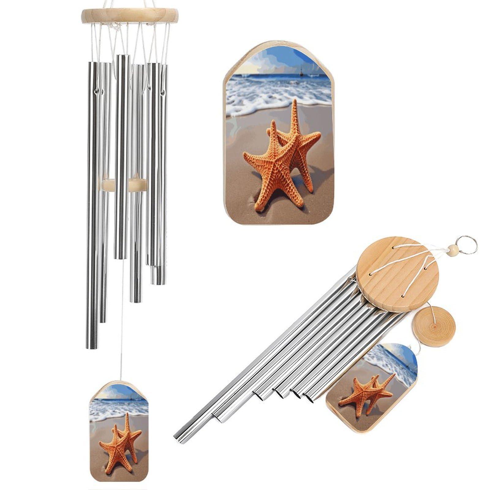 Adfgyerh Style Starfish On The Beach Wind Chimes For Outside, Memorial Windchimes Deep Tone Soothing Melodic Tones, Sympathy Wind Chimes For Patio Home Or Garden Decor