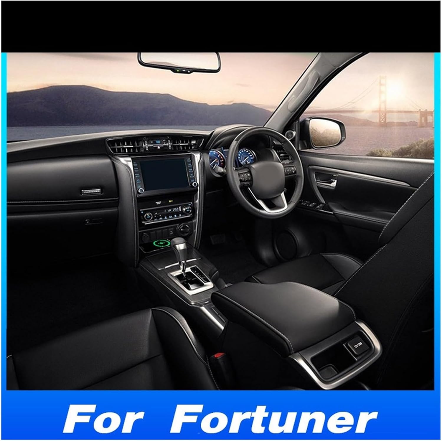 Car Qi Wireless Charger Compatible for Toyota Fortuner Accessories 15W Fast Phone Charging Plate Adapter Interior Modification 2015-2023