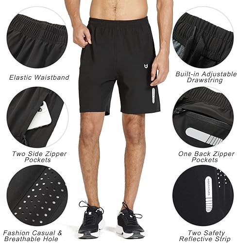 Miniatura 4 de NORTHYARD Men's Athletic Running Shorts Quick Dry Workout Shorts 7" 5" 9" Lightweight Sports Gym Basketball Shorts Hiking