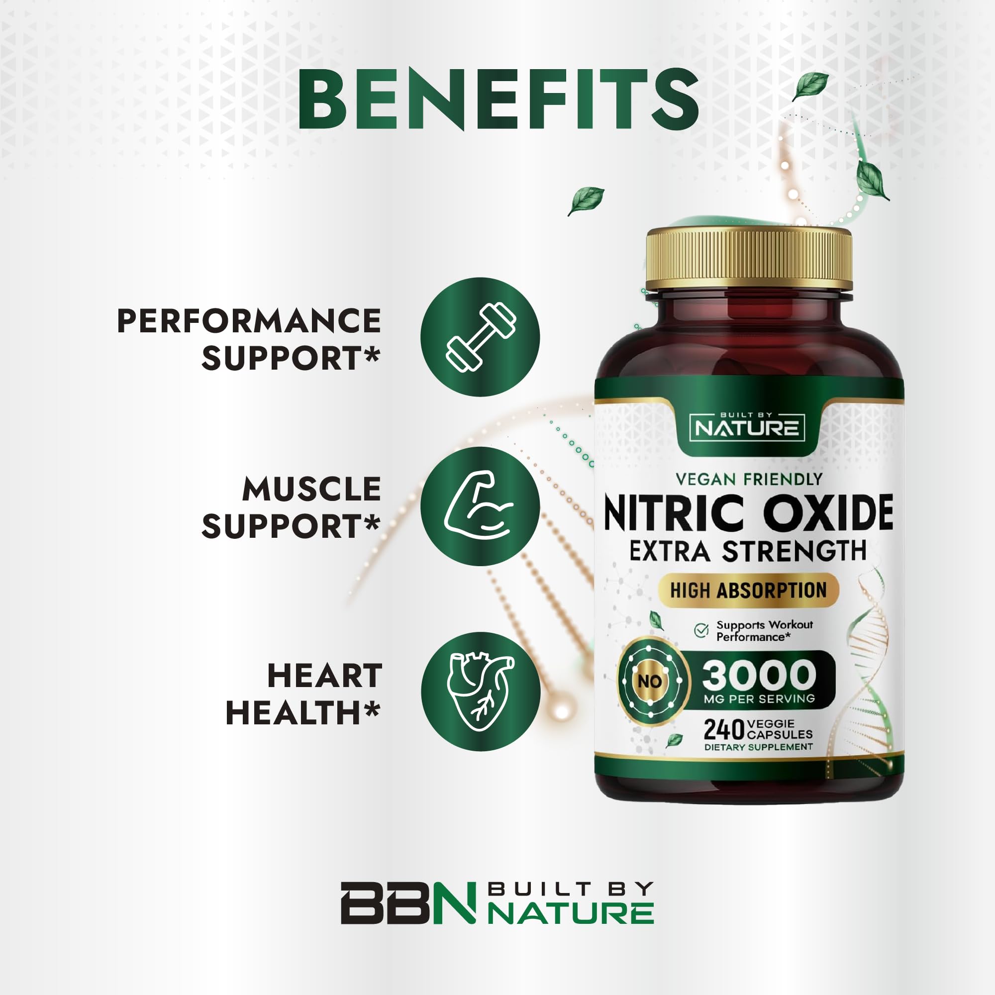 Built by Nature Nitric Oxide Supplement, 240 Capsules — Amazon image 2