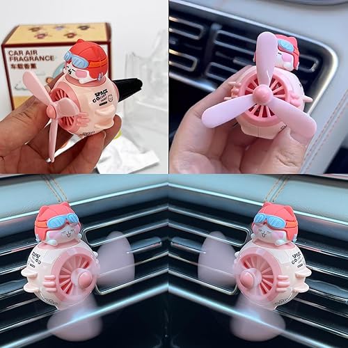 Miniatura 4 de Cacacece Ambientadores de coche lindo gato piloto ventilador de salida de aire creativo perfume fragancia