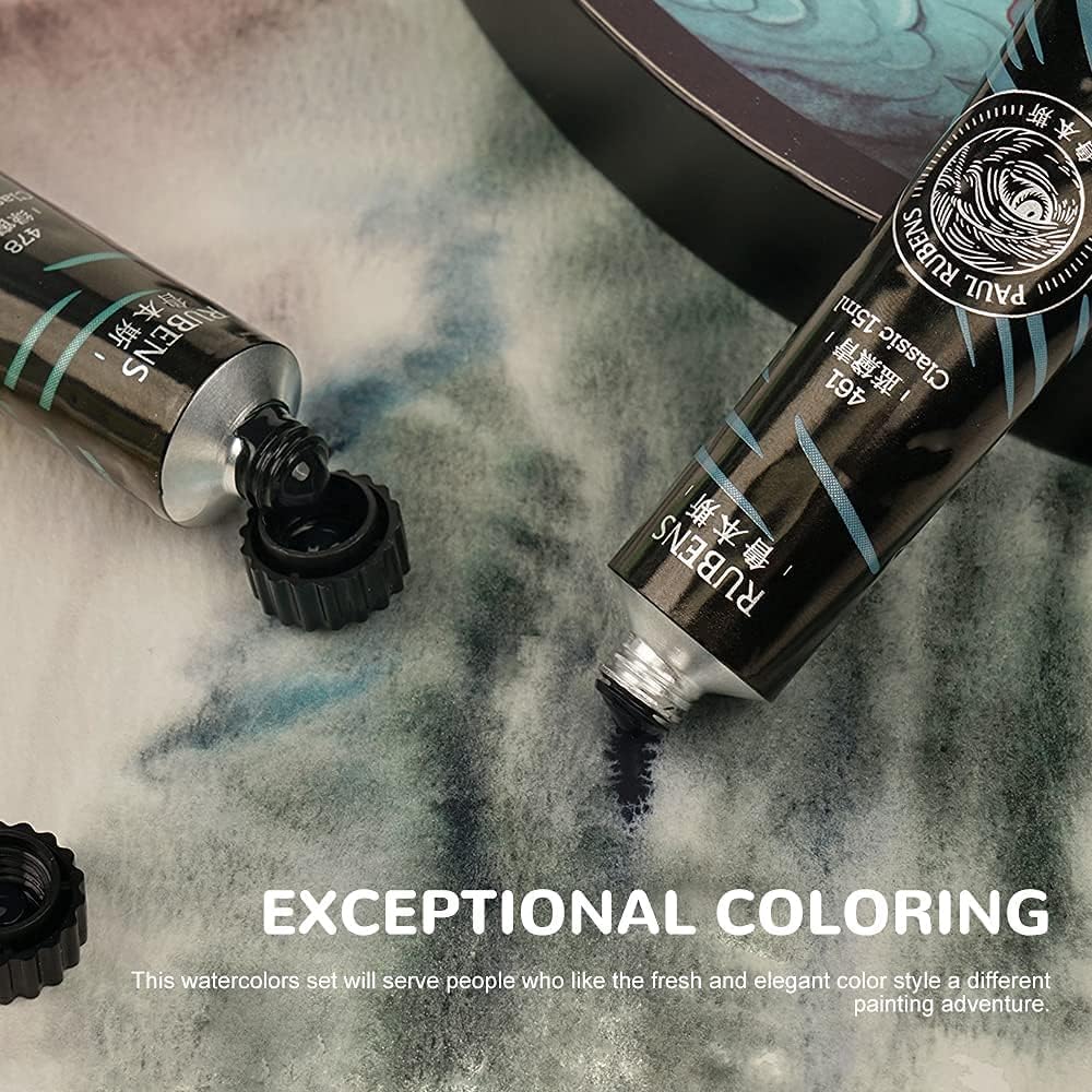 Paul Rubens Watercolor Paint, 12 Precipitated Colors 15ml Tube Set