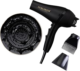 Defrizzion Hair Dryer - for Curly Hair w/Extra Large 8" Diffuser for Fast Drying, 2 Speeds, 3 Heat Settings, Sustained Cool Setting with Minimal Heat Impact