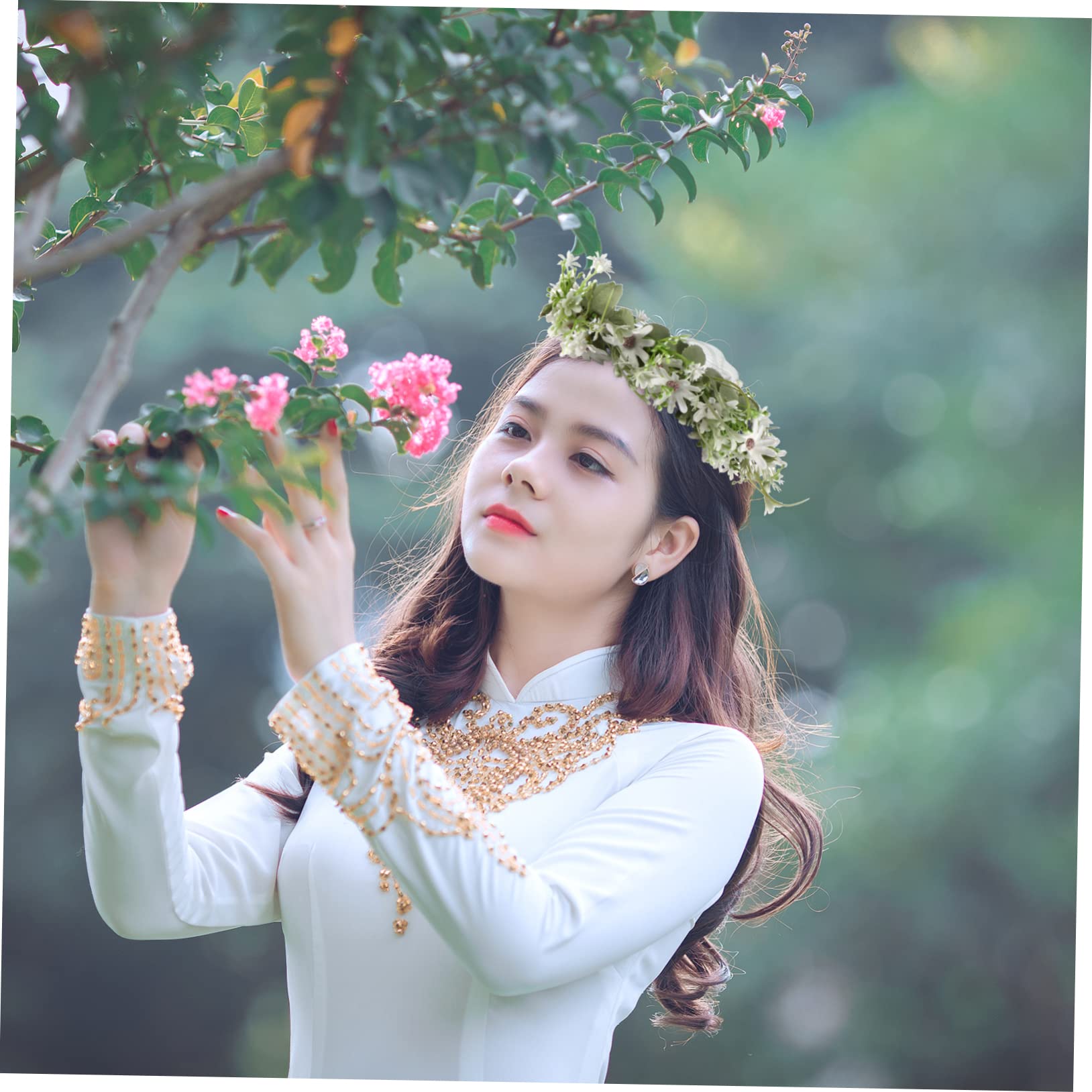 FRCOLOR 3stücke Frisch Und Elegant Blumiger Stirnband-kranz Für Frauen Handgefertigte Haaraccessoires Für Hochzeiten Partys Und Fotoshootings Farbton Leicht Bequem