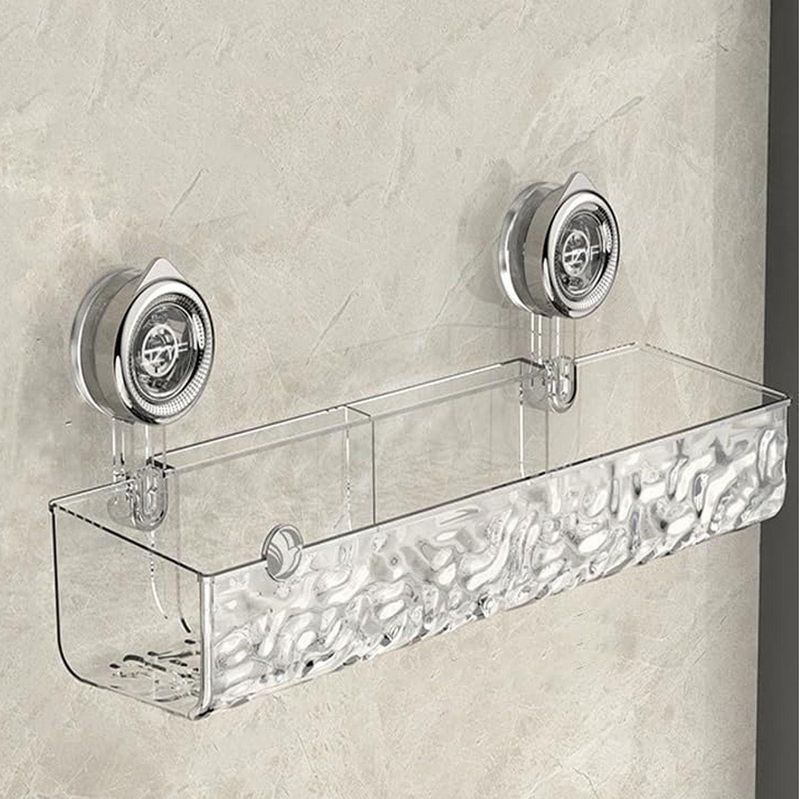 Guhfkpa Corrugated Suction Cup Storage Holder, 2025 New Shelves Shower Shelf for Showers Space Saver Bathroom Caddy Wall Corner Floating - No-Drill (