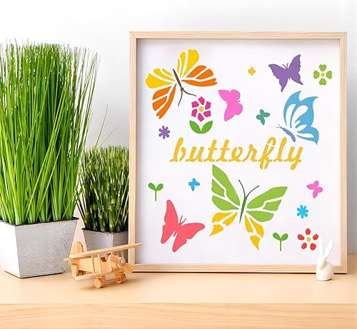 Miniatura 2 de 25 plantillas de mariposa plantillas de primavera reutilizables de plástico para manualidades con mariposas y plantillas temáticas de dibujo de
