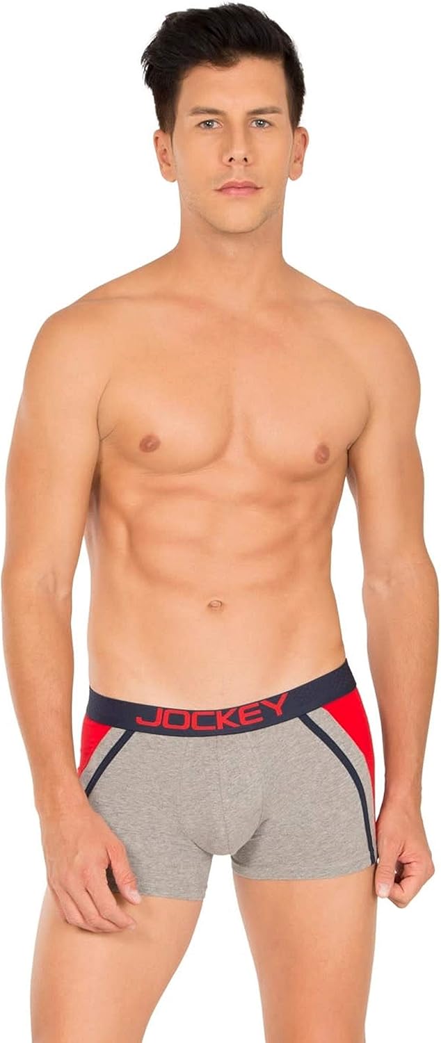 Jockey Men's Fashion Trunk L Grey (Grey Melange GM8)