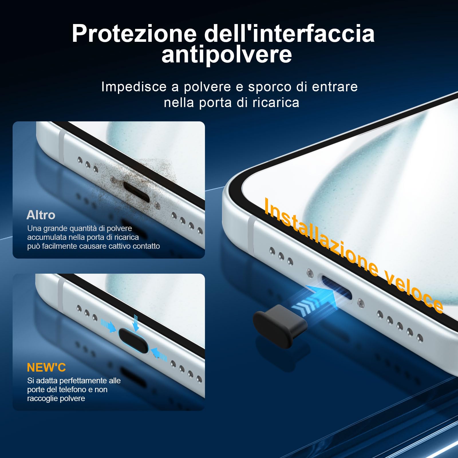 NEW'C 3 x Pellicola Vetro Temperato per iPhone 15 (6,1 Pollici) e 3 x Pellicola Vetro Protettiva Fotocamera Posteriore + Tappo Antipolvere-Strumento di installazione semplice incluso-Ultra resistente