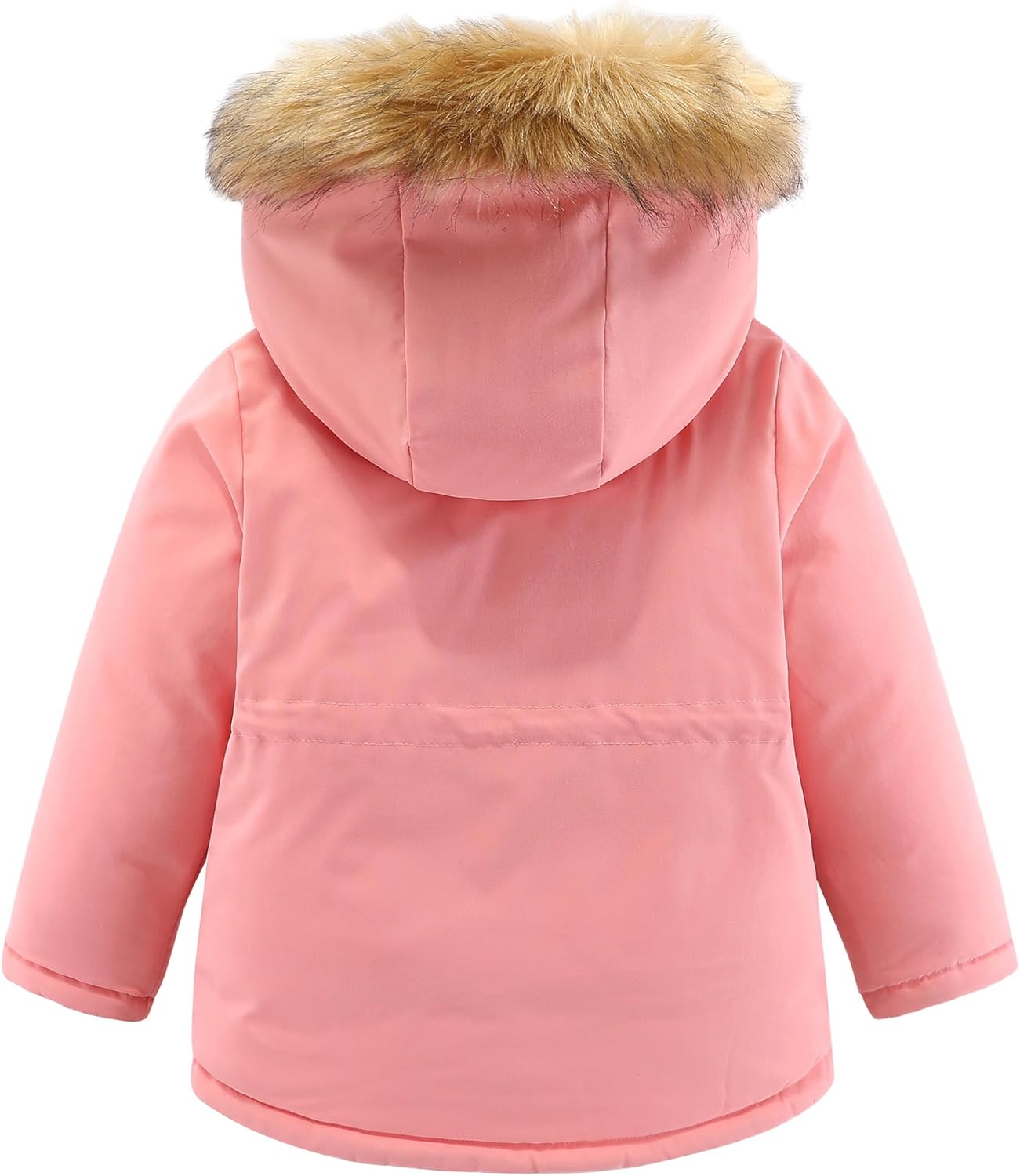 M2C Girls Fleece Lined Puffer Jacket with Faux Fur Trim Hooded Winter Coat - Image 2