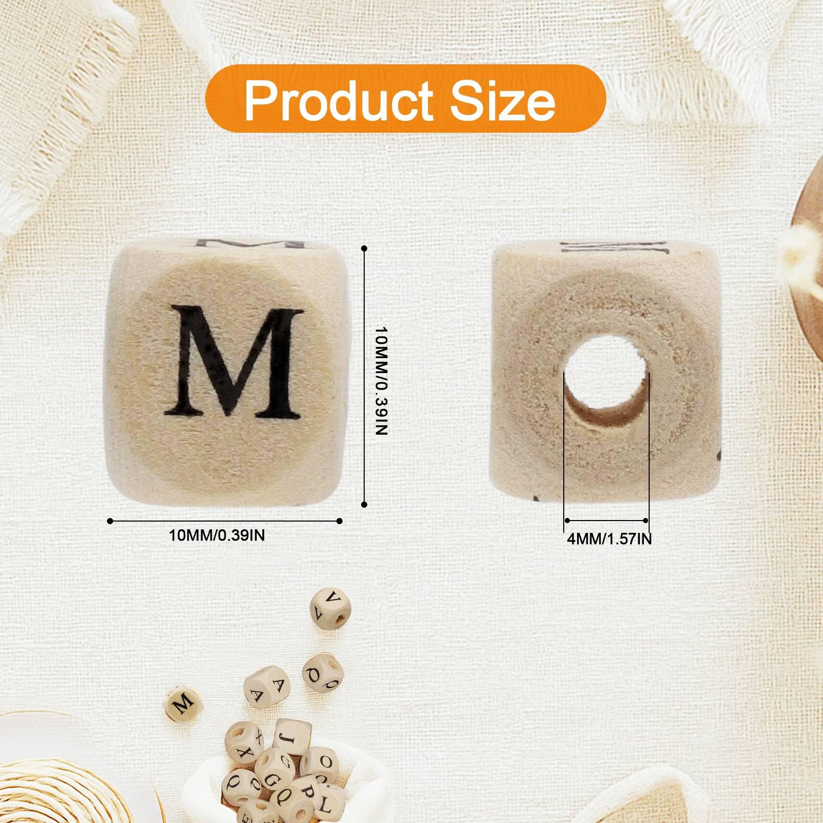 MQIGO 310 Perline Con Lettere A-Z – Acrilico 10x10 Mm, 12 Pezzi Per Lettera – Per Gioielli Fai Da Te