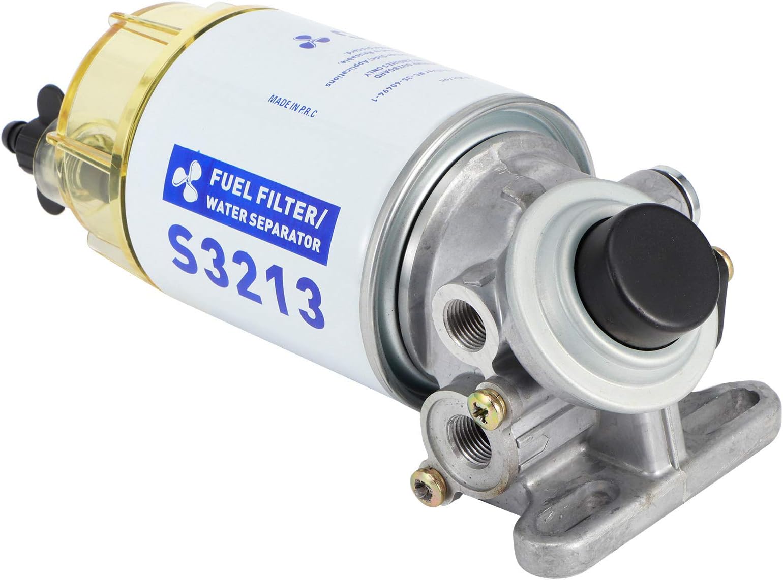 Marine Fuel Filter Water Separator, Fuel Filter Water Separator Assembly, Qiilu Marine Fuel Filter, Marine Fuel Filter Water Separator Complete Kit S3227 Boat Outboard Engine Parts