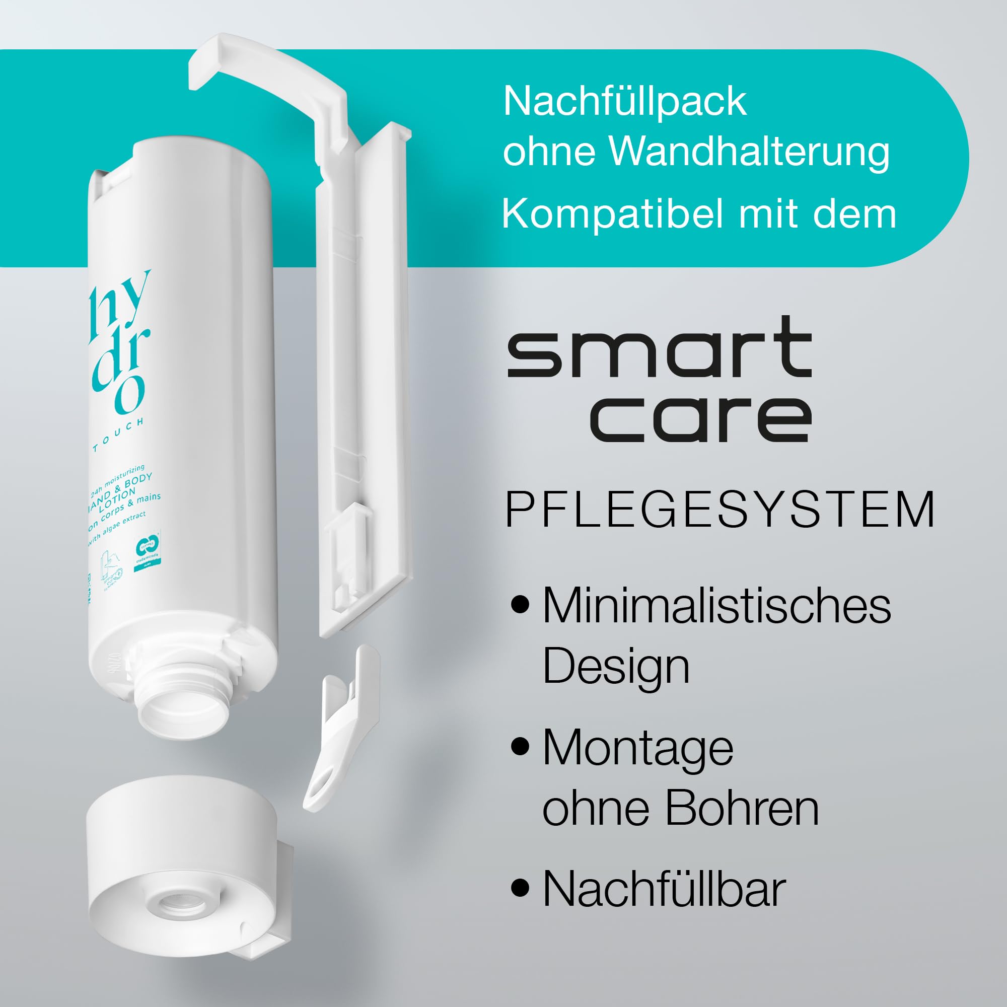 ADA Cosmetics Hand- & Bodylotion, vegan mit Meeresmineralien u. Algenextrakt, vitalisierende Lotion, Nährend für Gesicht Körper & Haut, Nachfüllpack für SMART CARE, Hydro Touch Made in Germany 6x300mL