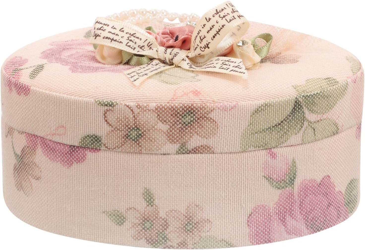 SHINEOFI Portable Lace Flower Jewelry Box for Rings and Necklaces Travel