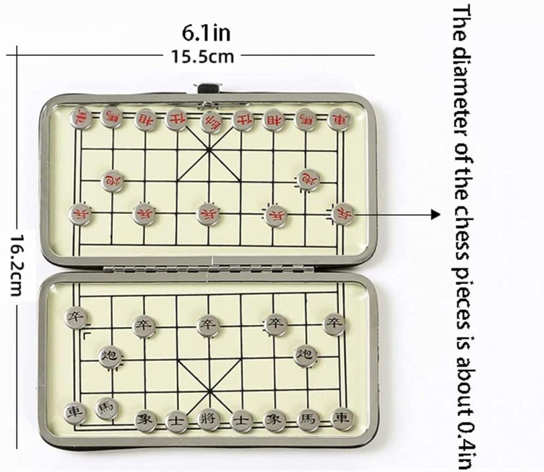 Set di scacchi cinesi, dama, giochi da tavolo in legno da viaggio Xiangqi 象棋, mini gioco magnetico
