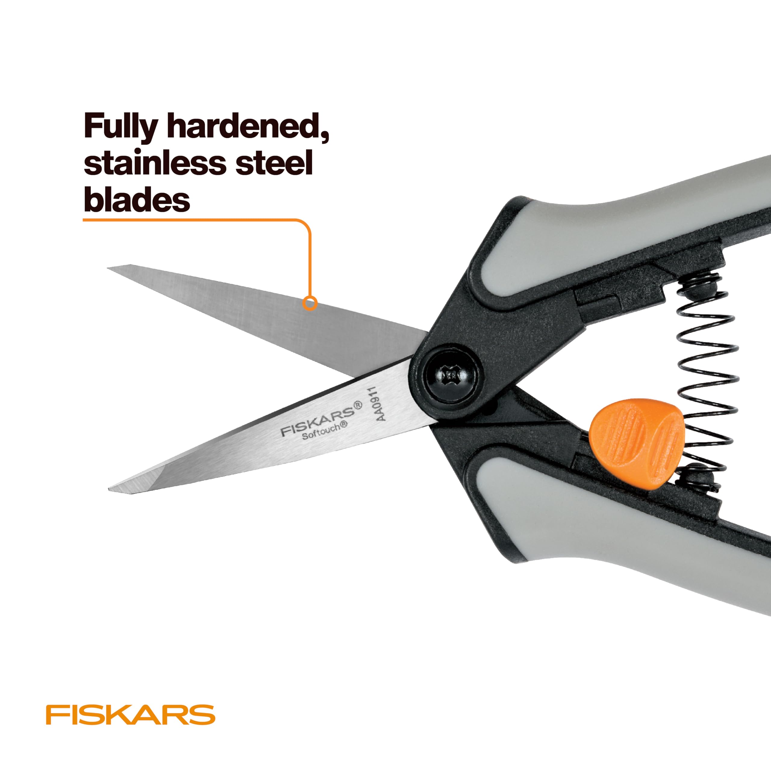 Fiskars 15-teiliges Gartenscheren-Set mit Mikrospitze, Präzisions-Edelstahlklingen, Softgrip-Griffe zum Schneiden und Formen Kleiner Pflanzen