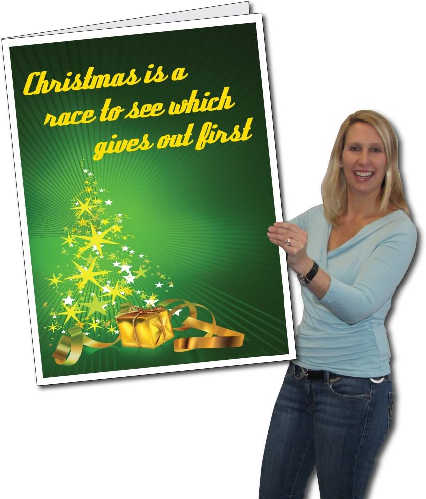 VictoryStore Jumbo Greeting Cards: Giant Christmas Card (Christmas Tree) 2 feet x 3 feet Card with Envelope