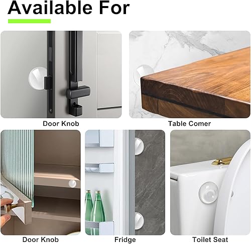 Miniatura 6 de Fejoyta Protectores de pared para tope de puerta, 8 piezas de silicona para pomos de puerta con fuerte respaldo autoadhesivo, parachoques de puerta