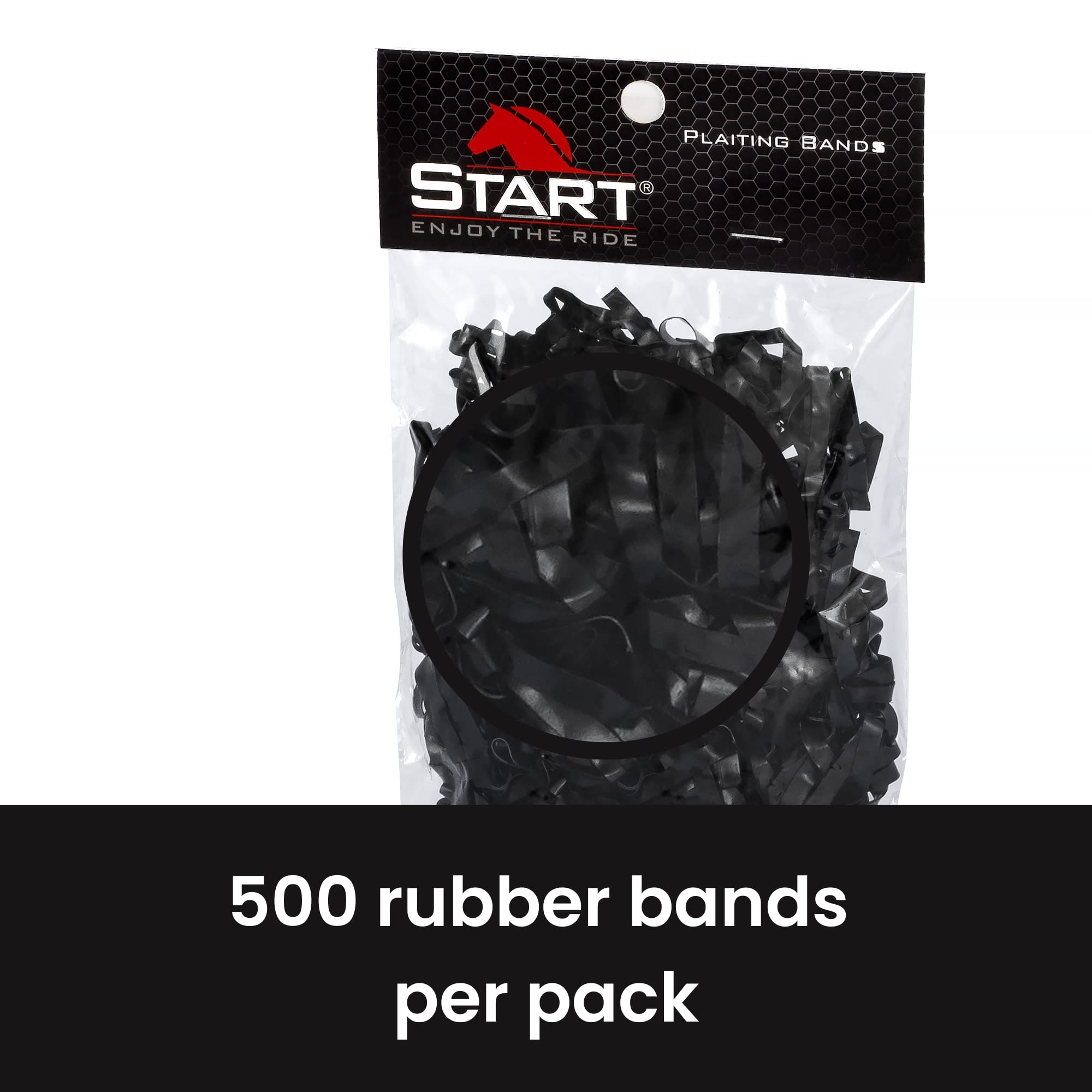 Start Elastici in Silicone per Criniera Cavallo – Set 500 pz - Morbidi, Resistenti, Delicati sul Pelo per Trecce Perfette (Nero)