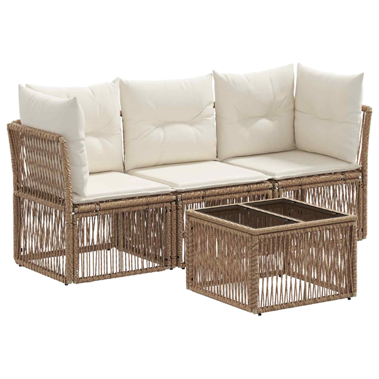 Ensemble de canapé de jardin résistant aux intempéries et modulable 4 pcs