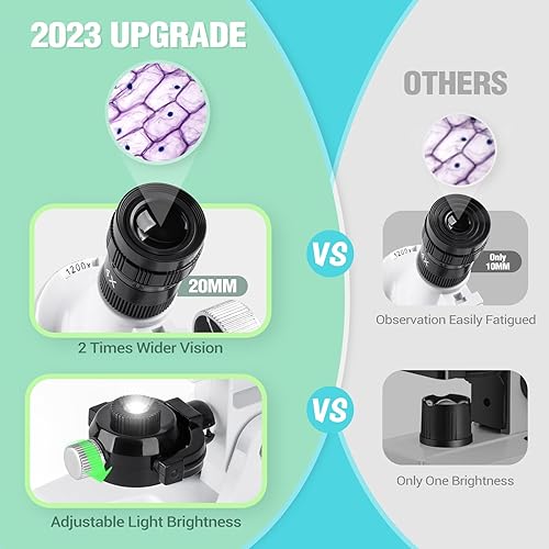 Miniatura 4 de Kit de ciencia de microscopio para principiantes para niños con microscopio 100X-1200X 2024, 13 diapositivas preparadas y diapositivas en blanco de