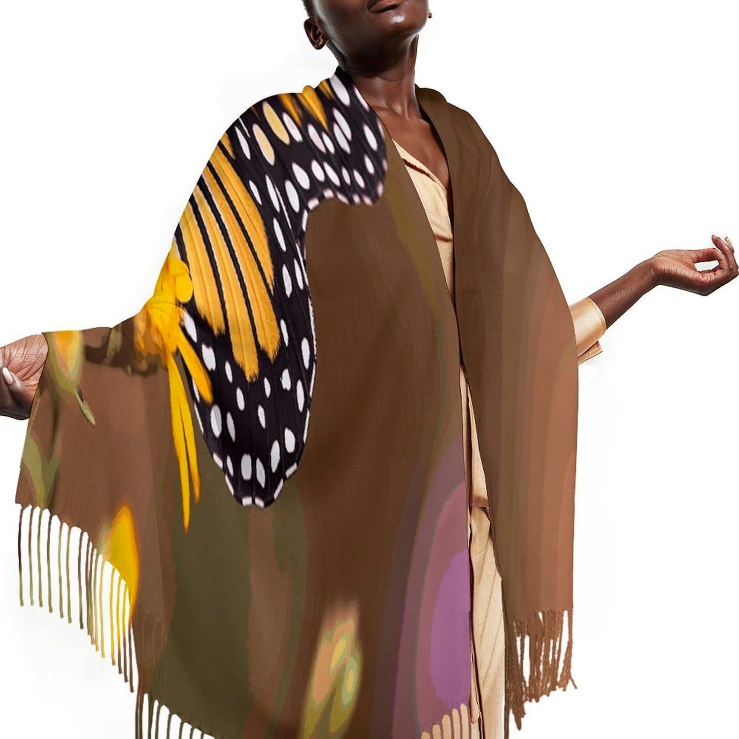 Monarch Butterfly Scarf for Women Men Soft Warm Fashion Blanket Scarves Classic Cashmere Feel Scarf Long Shawl Large Scarves Cold Weather Thick Blanket Scarfs