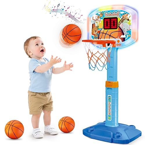 Toddler Basketball Hoop Indoor for Age 1-3, Kids Basketball Hoop
