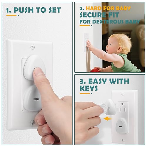 Miniatura 3 de Fundas para enchufes a prueba de bebés (paquete de 58), cubiertas eléctricas seguras para enchufes a prueba de bebés, productos de seguridad para