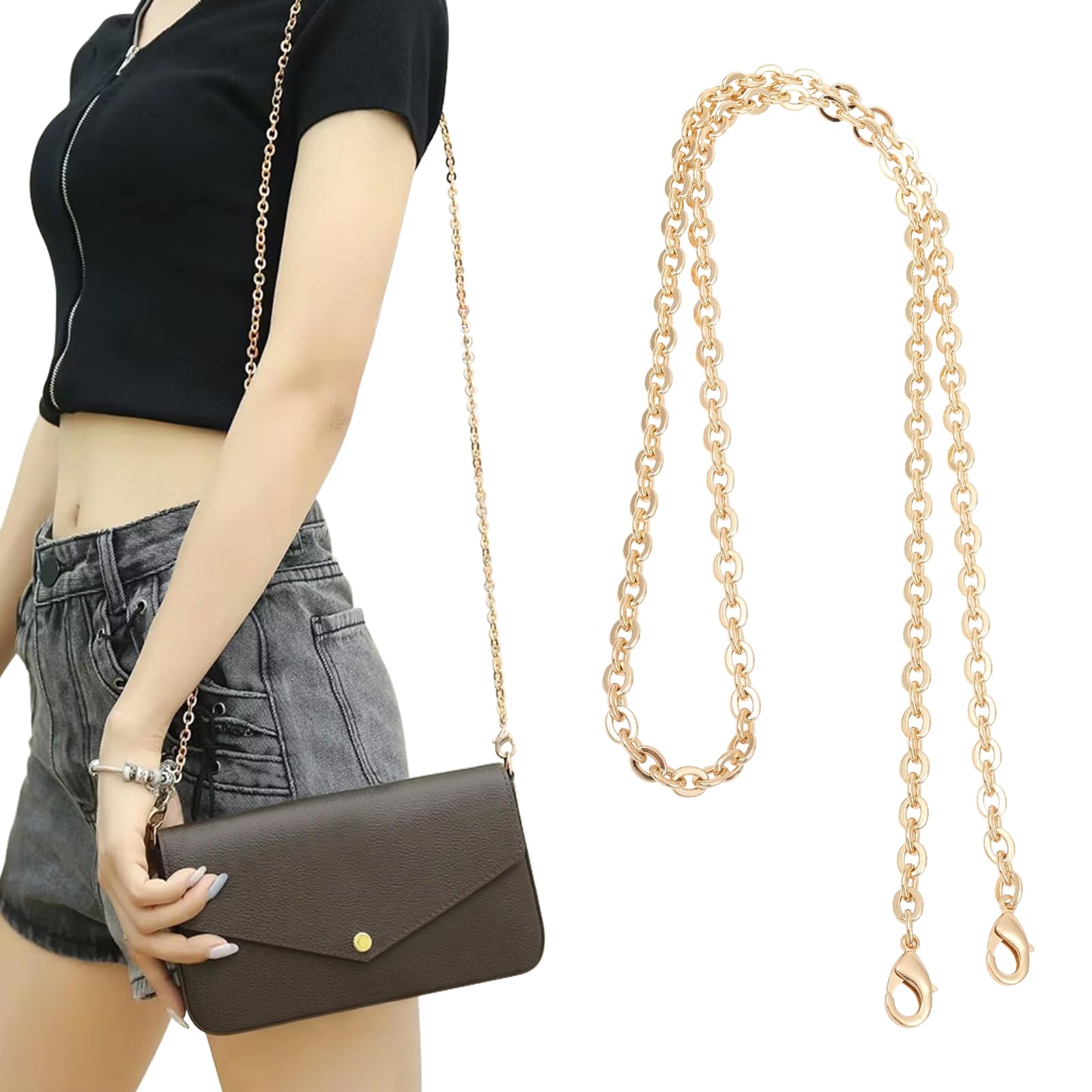 Bag Chain Strap for Handbag Replacement,Gold Purse Chain Accessories Shoulder Straps Crossbody