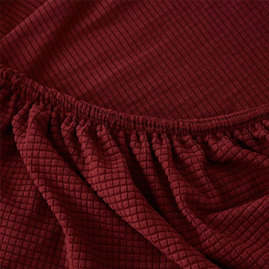 WOMACO Bed Headboard Slipcover Protector Stretch Solid Color Dustproof Cover for Bedroom Decor (Z Jacquard-Wine, Cal King (70.5"-78"))